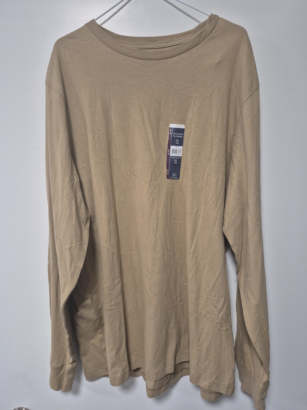 George Men's Long Sleeve Crewneck Shirt - Tan